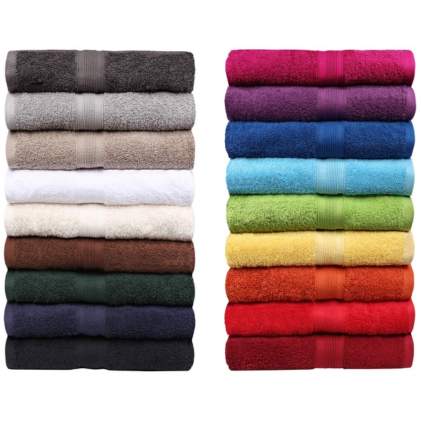 NatureMark Terry Towelling Hand Towels Premium Cotton 20 Trendy Colours