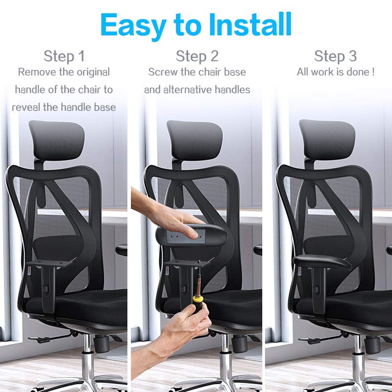 MSOBAIW Office Chair Armrest Replacement Pads, 1 Pair Chair Arm