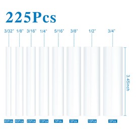 XHF UL Listed 225 Pcs 3:1 Waterproof Heat Shrink Tubing Kit Marine Grade Adhesive Lined Heat Shrink Tube, Insulation Sealing Oil-Proof Wear-Resistant Clear