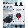 DIHOOL Solar Disconnect Switch,32 Amp DC1200V 4P Isolator,IP66 Outdoor,Cable Glands