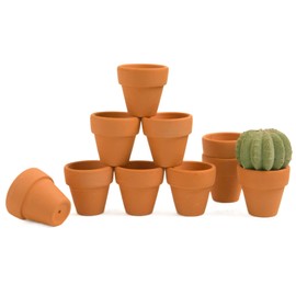 Fcacti 1.5 Inch Terracotta Pots Pack of 10 - Mini Clay Pot with Drainage Hole for Tiny Cactus Herb lithop, Succulent Nursery Pots for Home Garden Table DIY Hand Craft Gift Decoration