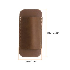 HARFINGTON Knife Sheath 4.72" x 2.24" Genuine Leather Carry Folding Knife Sheath for Outdoor Climbing Camping Cycling and Hiking, Light Brown