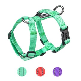 EXCELLENT ELITE SPANKER No Pull Dog Harness Reflective Nylon Vest Adjustable Easy Pet Harness for Small Breeds Dogs & Cats Walking Hiking Green Red Purple