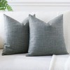 JOTOM Pack of 2 Dark Grey Linen Throw Pillow Covers