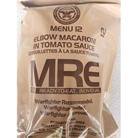 LoJo Surplus 2022 Genuine Military MRE Meals Ready to Eat with Inspection Date 2022 or Newer (Elbow Macaroni in Tomato Sauce)