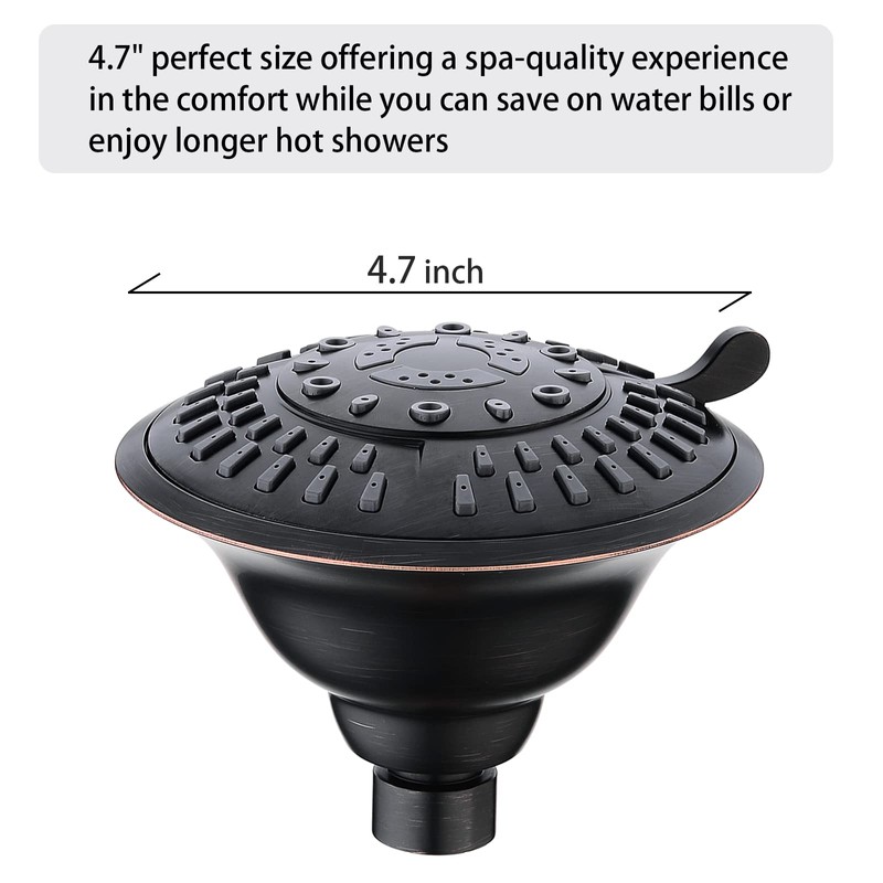 BRIGHT SHOWERS Shower Head High Pressure Rain Showerhead 5 Spray