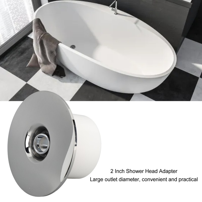 2 Inch Shower Head Adapter Wall Mounting Stainless Steel Water
