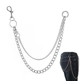 Hip Hop Hosenkette,Emo Clothes,Punk Accessoires,Grunge Pun Chain, Jeanskette Hose Kette,Hose Aus Metall Pants Chain Jeans,Rock hosen eldbörsenkette,Schlüsselanhänger Hip-Hop-Stil für Männer und Frauen