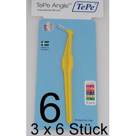 TePe Angle Interdental Brushes 0.7 mm Yellow Pack of 18