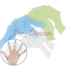The Ondam Swimming Finger Webbed Gloves for Water Parks Diving Blue M 3ea