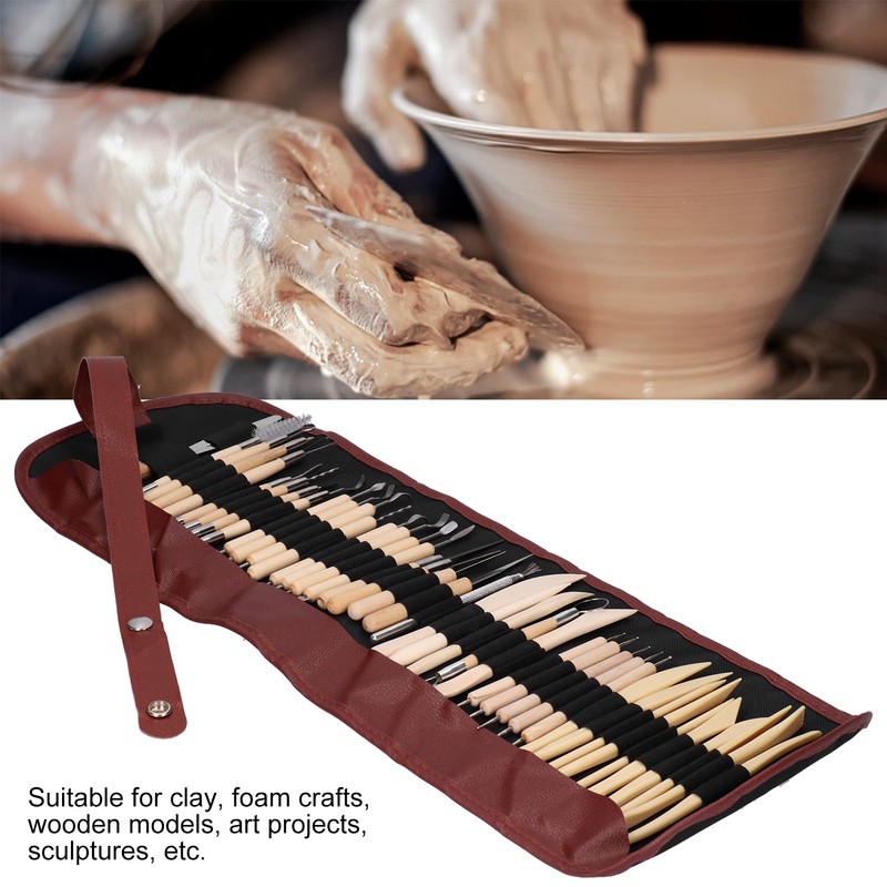 42Pcs Clay Tools Set Pottery Sculpting Carving Trimming Scraper Knife