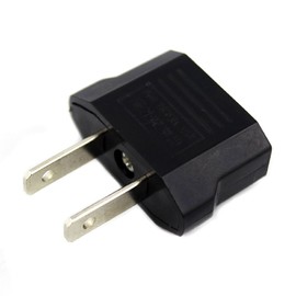 ANRANK E-U4113619AK European to USA American Outlet Plug Adapter (Black, 2-Pack)