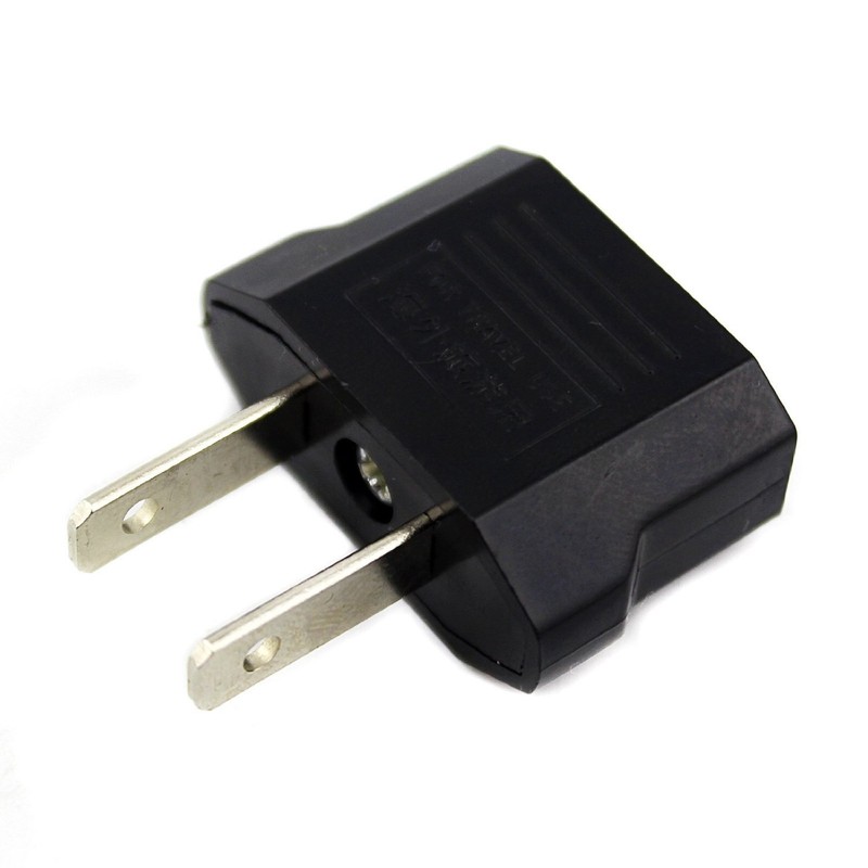ANRANK E-U4113619AK European to USA American Outlet Plug Adapter (Black,