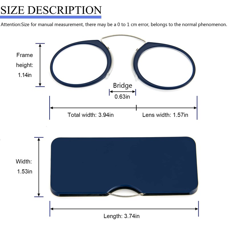 REAVEE Ultra Thin Armless Reading Glasses for Men Women, No