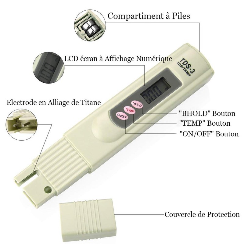 Gasea LCD TDS 3 Meter Drinking Water Quality Digital Temperature