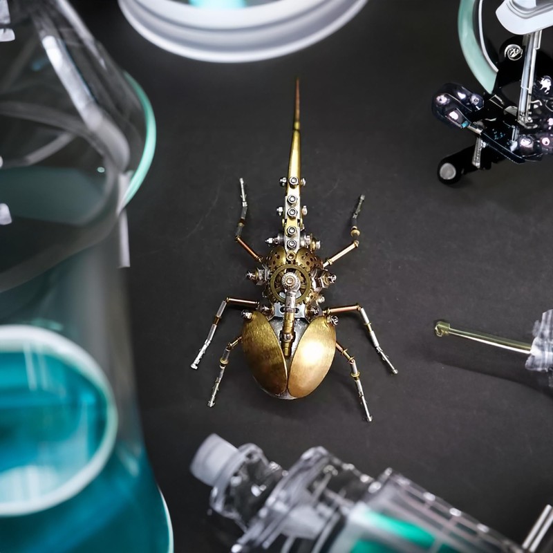 3D Metal Puzzles, Steampunk Bug Sculpture Hercules Beetle Mechanical Insects