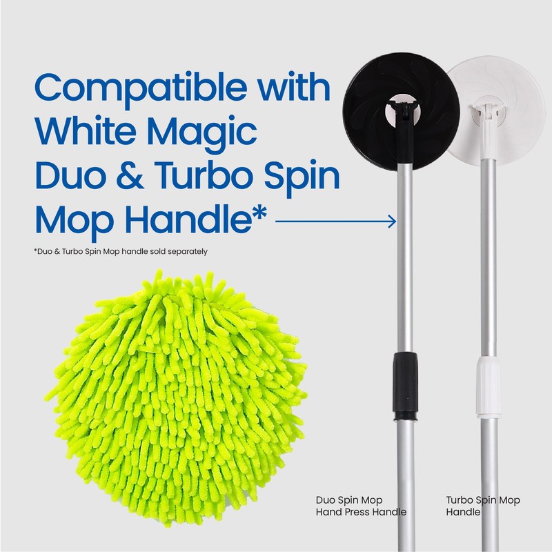 White Magic Microfinger Mop Head – Effortless Spin Dry, Chemical-Free