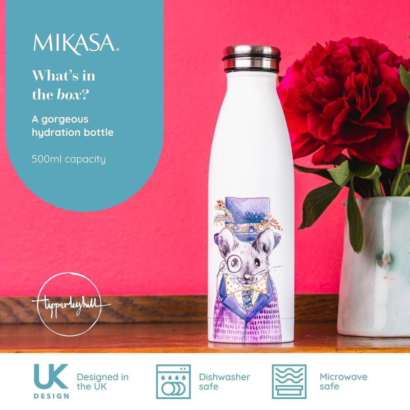 Mikasa Tipperleyhill Double-Walled Stainless Steel Bottle, 500 ml Vacuum Insulated