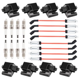 Square Ignition Coil 8 Platinum Spark Plug and Wire Set Compatible with Avalanche Savana 1500 2500 3500 Sierra H2 4.8L 5.3L 6.0L for UF271 748EE 41962