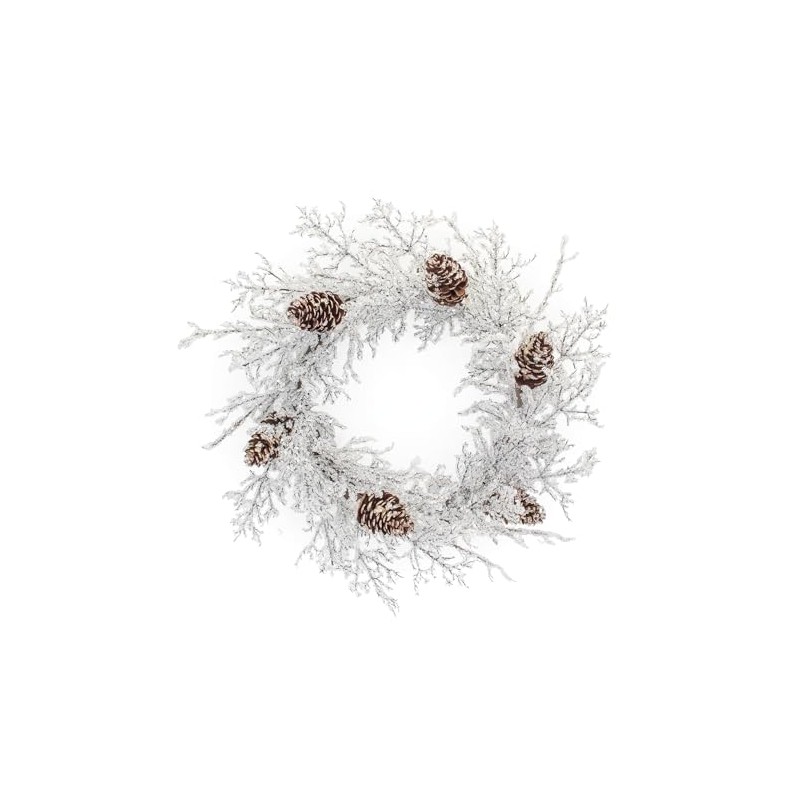 Melrose Iced Branch with Pinecone Artificial Christmas Wreath, 24-Inch, Unlit