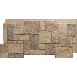 Ekena Millwork 49"W x 24 1/2"H x 1 1/4"D Castle Rock Stacked Stone, StoneWall Faux Stone Siding Panel, Colfax