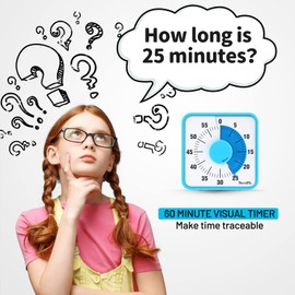 Secura Home 60-Minute Visual Timer, 7.5 Inch Oversize Countdown Timer Clock for Kids and Adults, Durable Mechanical Time Management Tool with Magnetic Backing （Sky Blue）