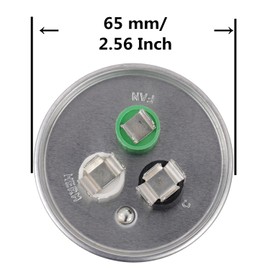 BOJACK 75+5 uF ±6% 75/5 MFD 370/440 VAC CBB65B Dual Run Start Round Capacitor for Condenser Straight Cool or Heat Pump Air Conditioner or AC Motor and Fan Starting