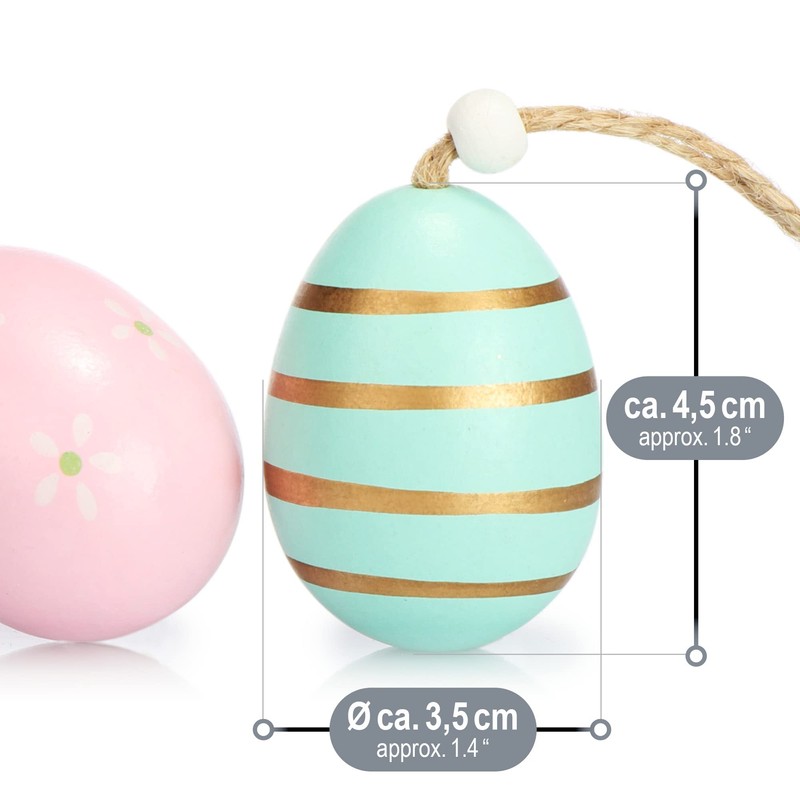 com-four Decorative Easter Eggs for Hanging, Made of Wood in