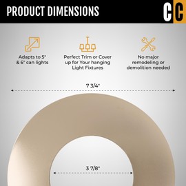 The Can Converter - 7’¾ Inch, Ceiling Medallion, for Home Improvement, Flat Round, Cover Ring for, Ceiling Lighting, Pendant Light, Ceiling Light Fixture, Hanging Light Fixture, Steel, Polished Nickel
