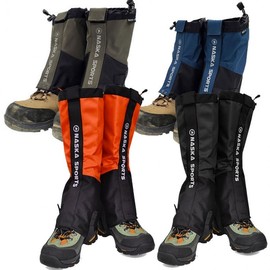 NASKA four-season spats, easy to carry, easy to install, waterproof, windproof, ice and snowy storage pouch Provided long spats (black) 2ea