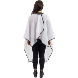 NeoCape Unigown PTFE Coated Hairdressing Gown - Premium Barber Cape with built-in Neoprene HairStop Collar (White)