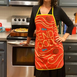 Send Noods Apron Oven Mitt Funny Noodle Cooking Graphic Novelty Kitchen Smock Funny Graphic Kitchenwear Adult Humor Funny Food Novelty Cookware Red Apron