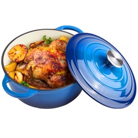 3 Quart Enameled Cast Iron Dutch Oven Pot with Lid, Oven Safe up to 550° F & Dishwasher Safe, Sturdy Dutch Oven Cookware