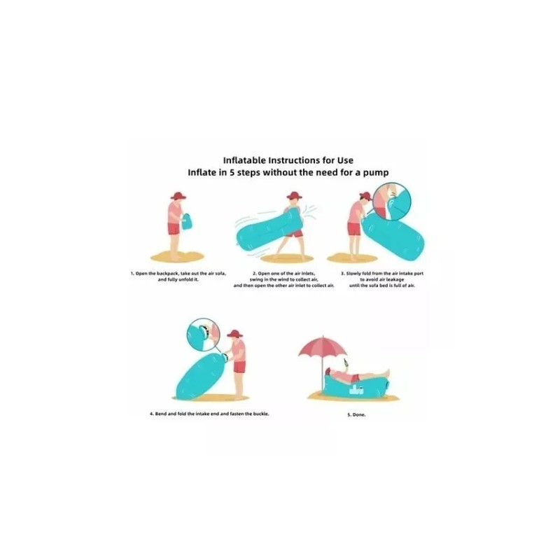 Molin Dollins Sofá Inflable Flotante Y Portátil Para Playa Y