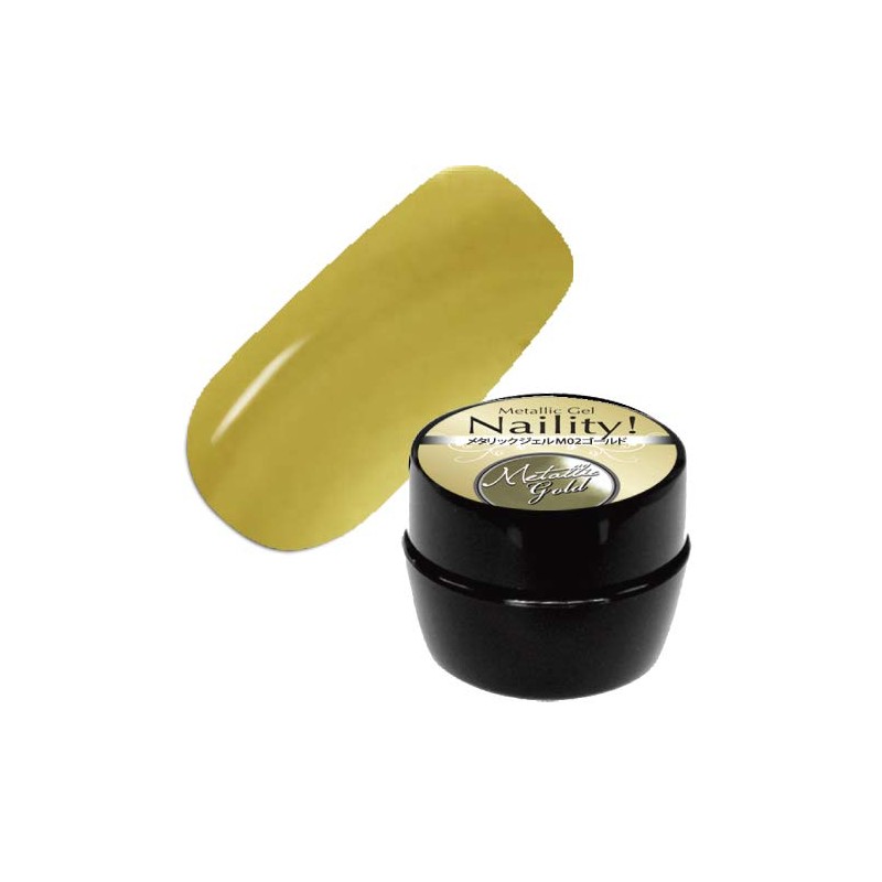 Naility! Metallic Gel M02 Gold 4g Gel Nail 4g (x1)