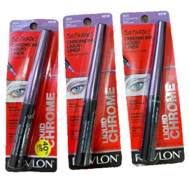 REVLON Ultraviolet 904 So Fierce! Chrome Ink Liquid Eyeliner-.03oz ea. LOT OF 3