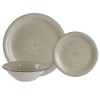Stoneware Dinnerware Set. Dishes for 4. Plates and Bowls Set.