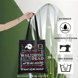 WZMPA Phantom Opera Musical Tote Bag Erik & Christine Fans Gifts Survive Or Die Broadway Shoulder Bag Phantom's Mask Musical Merch (Walking Dead Bl TG)