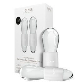 GESKE SmartAppGuided™ Cool & Warm Duo Eye Massager | 7 in 1 | Time-saving Dual Massager | For Eyes & Face | Battery-free Cooling & Warming | Firms, Relaxes & De-Puffs Skin