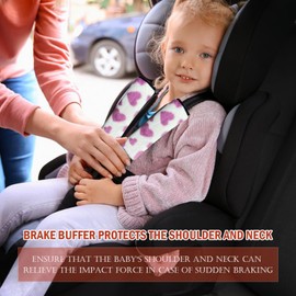 ROJEMXVE 2Pcs Seat Belt Pads Soft Plush Love Covers Comfort Driving Cushion Helps Protect Your Neck and Shoulders for Women Purple