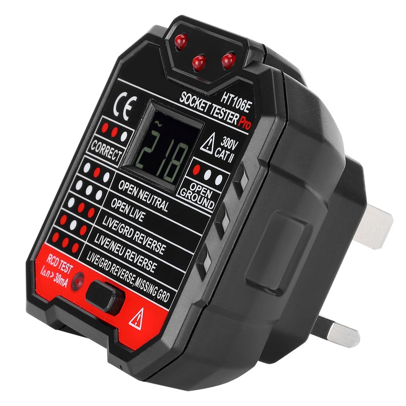 Socket Tester Digital Display Office Leakage Test Portable Plug Detector