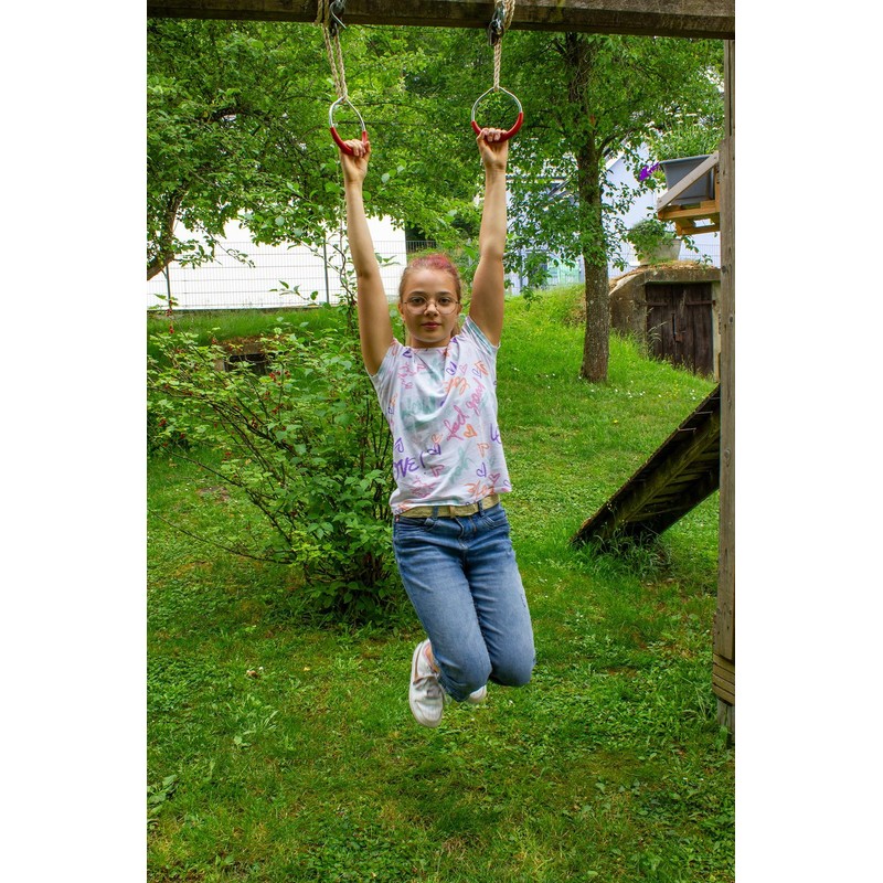 emwe 2593 Gymnastics Rings Set for Children Swing Rings Rope