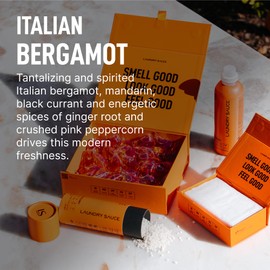 Laundry Sauce - Luxury Scented Laundry Detergent Pods & Scent Booster Bundle (Italian Bergamot), Natural Essential Oils, Easy-To-Use, Laundry Pods, Cruelty-Free, Paraben-Free, Dye-Free & HE Compatible