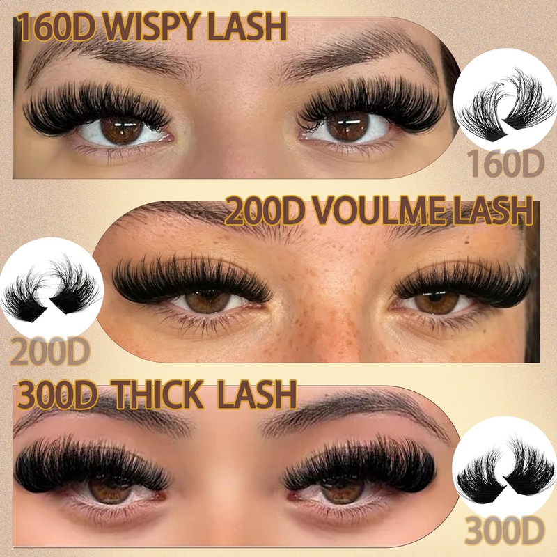 Wispy Lash Clusters 10-14mm D Curly Volume Mink Short Lashes