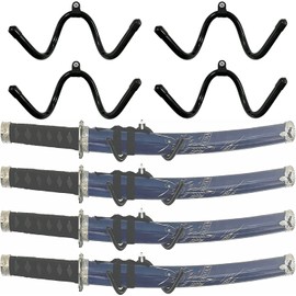 4Pack Mini Wall-Mounted Sword Stand Display Rack,Sword Holder,Sword Hook,Sword Hanger Bracket - Sturdy yet flexible enough to fit blades of any size and style - No Sword