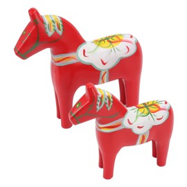 FOLOSAFENAR Swedish Dala Horse, 1 Pair Fine Carving, Ingenious Handmade Swedish Dala Horse Wooden for Ornaments