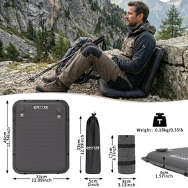 ONTYZZ Seat Cushion Self-Inflating Camping Seat Mat 41 x 33 x 4 cm Seat Cushion Outdoor Foldable Cushion Inflatable for Hiking Picnic