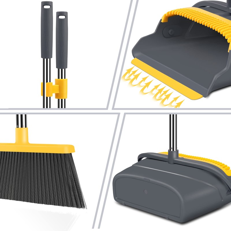 kelamayi Upgrade Broom and Dustpan Set, Broom with Dustpan Combo