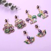 Mardi Gras Earrings Glitter Fleur De Lis Mask Dangle Earrings