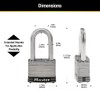 Master Lock 1SSQLF Stainless Steel Outdoor Padlock with Key, 4